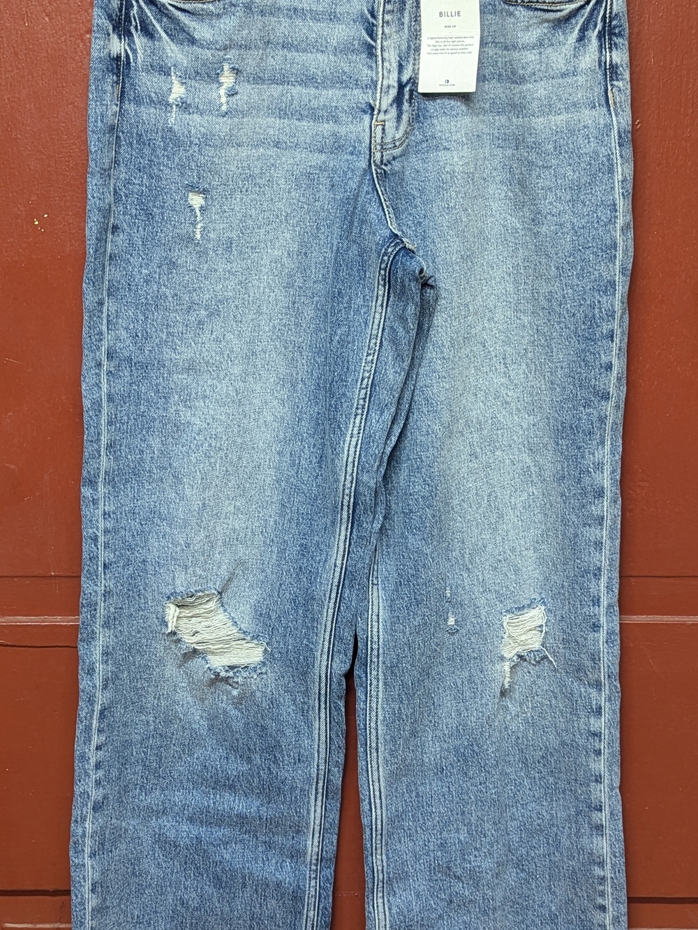 BKE Women's Light Blue Distressed Wide-Leg Jeans 30 x 34